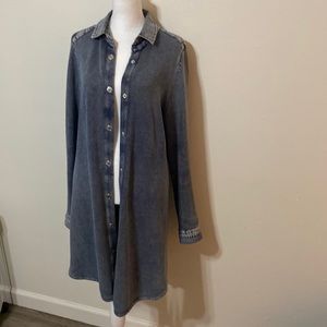 PBJ Blues long sweater coat size M with snaps down front gently worn.
